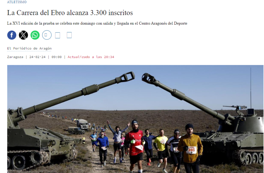 El Periódico de Aragón: La Carrera del Ebro alcanza 3.300 inscritos