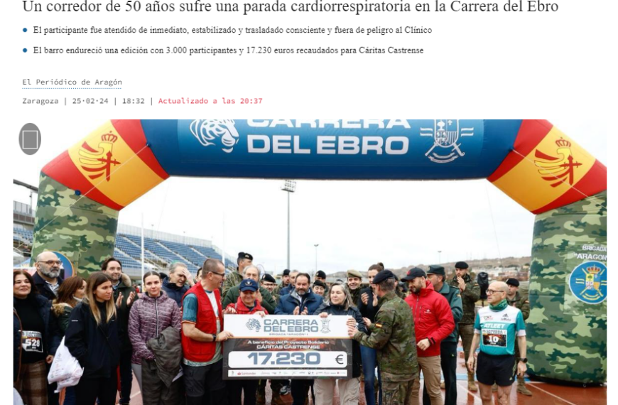 El Periódico de Aragón: Un corredor de 50 años sufre una parada cardiorrespiratoria en la Carrera del Ebro