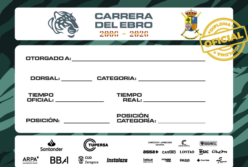 Ya puedes consultar tus resultados y descargar tu diploma de la XVIII Carrera del Ebro